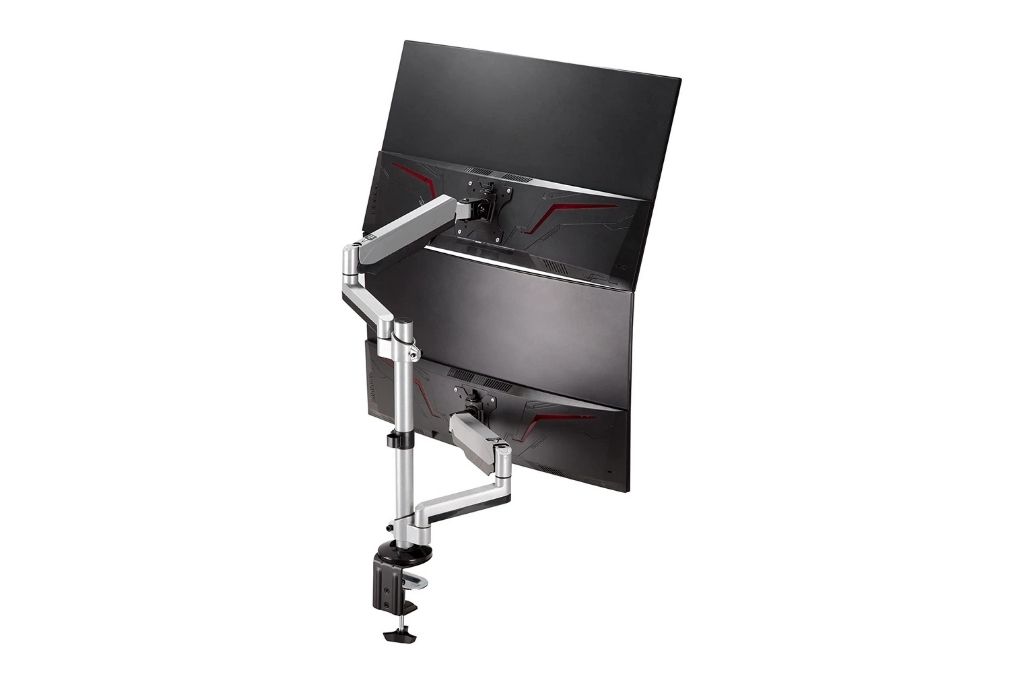 AVLT Dual 13"-32" Stacked Monitor Arm Desk Mount