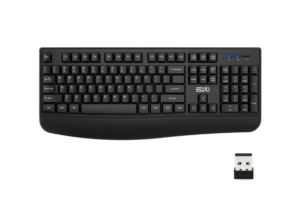 EDJO 2.4G Ergonomic Full Size Wireless Computer Keyboard