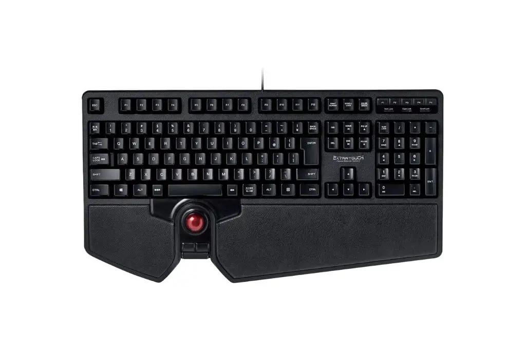 ELECOM -Japan Brand- Wired Keyboard with Built-in Trackball & Scroll Wheel